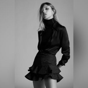 Zara asymmetrical black ruffle skirt 8541/560/800